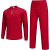 COOFANDY Men’s 2 Piece Tracksuit Set Polo Athletic Sweatsuit Quarter Zip Jogging Long Sleeve Casual Sports Outfits(Red)