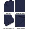 COOFANDY Men’s 2 Pieces Cotton Linen Set Long Sleeve Henley Shirts Casual Beach Pants With Pockets Summer Yoga Outfits(Navy Blue)