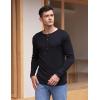 COOFANDY Men’s 2Pack Slim Fit Henley Shirts Long Sleeve Lightweight Fashion Casual Cotton Basic T Shirts(Black)