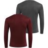 COOFANDY Men’s 2Pack Slim Fit Henley Shirts Long Sleeve Lightweight Fashion Casual Cotton Basic T Shirts(Charcoal/Wine Red)