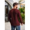 COOFANDY Men’s 2Pack Slim Fit Henley Shirts Long Sleeve Lightweight Fashion Casual Cotton Basic T Shirts(Wine Red)