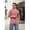 COOFANDY Men’s 2Pack Slim Fit Henley Shirts Long Sleeve Lightweight Fashion Casual Cotton Basic T Shirts(Wine Red/Blue)