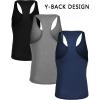 COOFANDY Men’s 3 Pack Workout Tank Tops Gym Sleeveless Shirts V Neck Bodybuilding Muscle Tee Shirt(Black/Navy/Medium Gray)