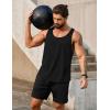 COOFANDY Men’s 3 Pack Workout Tank Tops Gym Sleeveless Shirts V Neck Bodybuilding Muscle Tee Shirt(Black/White/Pink)