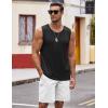 COOFANDY Men’s 3 Pack Workout Tank Tops Gym Sleeveless Shirts V Neck Bodybuilding Muscle Tee Shirt(Blacklight Grey)
