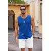 COOFANDY Men’s 3 Pack Workout Tank Tops Gym Sleeveless Shirts V Neck Bodybuilding Muscle Tee Shirt(Dark Grey Deep Blue)
