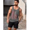 COOFANDY Men’s 3 Pack Workout Tank Tops Gym Sleeveless Shirts V Neck Bodybuilding Muscle Tee Shirt(Flag-black/Flag-gray/White)