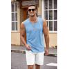 COOFANDY Men’s 3 Pack Workout Tank Tops Gym Sleeveless Shirts V Neck Bodybuilding Muscle Tee Shirt(Greylight Blue)