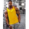COOFANDY Men’s 3 Pack Workout Tank Tops Gym Sleeveless Shirts V Neck Bodybuilding Muscle Tee Shirt(Navy/Red/Yellow)