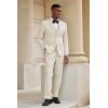 COOFANDY Men’s 3 Piece Linen Suits Casual Lightweight Blazer Jackets Vest Pants Set for Wedding Business Prom(Beige)