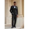 COOFANDY Men’s 3 Piece Linen Suits Casual Lightweight Blazer Jackets Vest Pants Set for Wedding Business Prom(Black)