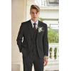 COOFANDY Men’s 3 Piece Linen Suits Casual Lightweight Blazer Jackets Vest Pants Set for Wedding Business Prom(Black)