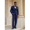 COOFANDY Men’s 3 Piece Linen Suits Casual Lightweight Blazer Jackets Vest Pants Set for Wedding Business Prom(Dark Blue)