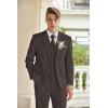 COOFANDY Men’s 3 Piece Linen Suits Casual Lightweight Blazer Jackets Vest Pants Set for Wedding Business Prom(Dark Grey)