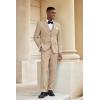 COOFANDY Men’s 3 Piece Linen Suits Casual Lightweight Blazer Jackets Vest Pants Set for Wedding Business Prom(Khaki)