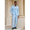 COOFANDY Men’s 3 Piece Linen Suits Casual Lightweight Blazer Jackets Vest Pants Set for Wedding Business Prom(Light Blue)