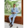 COOFANDY Men’s 3 Piece Linen Suits Casual Lightweight Blazer Jackets Vest Pants Set for Wedding Business Prom(Light Blue)