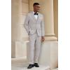 COOFANDY Men’s 3 Piece Linen Suits Casual Lightweight Blazer Jackets Vest Pants Set for Wedding Business Prom(Light Grey)