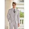 COOFANDY Men’s 3 Piece Linen Suits Casual Lightweight Blazer Jackets Vest Pants Set for Wedding Business Prom(Light Grey)