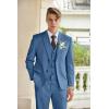 COOFANDY Men’s 3 Piece Linen Suits Casual Lightweight Blazer Jackets Vest Pants Set for Wedding Business Prom(Navy Blue)