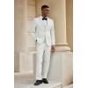 COOFANDY Men’s 3 Piece Linen Suits Casual Lightweight Blazer Jackets Vest Pants Set for Wedding Business Prom(White)
