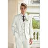 COOFANDY Men’s 3 Piece Linen Suits Casual Lightweight Blazer Jackets Vest Pants Set for Wedding Business Prom(White)