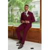 COOFANDY Men’s 3 Piece Linen Suits Casual Lightweight Blazer Jackets Vest Pants Set for Wedding Business Prom(Wine Red)