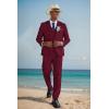 COOFANDY Men’s 3 Piece Linen Suits Casual Lightweight Blazer Jackets Vest Pants Set for Wedding Business Prom(Wine Red)