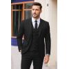 COOFANDY Men’s 3 Pieces Suits Classic Fit 2 Buttons Dress Suit Set Wedding Business Dinner Prom Jacket Vest Pants(Black)
