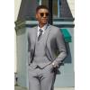 COOFANDY Men’s 3 Pieces Suits Classic Fit 2 Buttons Dress Suit Set Wedding Business Dinner Prom Jacket Vest Pants(Light Grey)