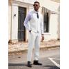 COOFANDY Men’s 3 Pieces Suits Classic Fit 2 Buttons Dress Suit Set Wedding Business Dinner Prom Jacket Vest Pants(White)