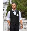 COOFANDY Men’s Business Suit Vest Slim Fit Dress Vest Wedding Waistcoat(Black)
