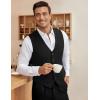 COOFANDY Men’s Business Suit Vest Slim Fit Dress Vest Wedding Waistcoat(Black)
