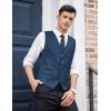 COOFANDY Men’s Business Suit Vest Slim Fit Dress Vest Wedding Waistcoat(Blue)