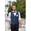 COOFANDY Men’s Business Suit Vest Slim Fit Dress Vest Wedding Waistcoat(Blue)