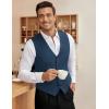 COOFANDY Men’s Business Suit Vest Slim Fit Dress Vest Wedding Waistcoat(Blue)