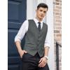 COOFANDY Men’s Business Suit Vest Slim Fit Dress Vest Wedding Waistcoat(Dark Gray)
