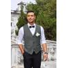 COOFANDY Men’s Business Suit Vest Slim Fit Dress Vest Wedding Waistcoat(Dark Gray)