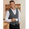 COOFANDY Men’s Business Suit Vest Slim Fit Dress Vest Wedding Waistcoat(Dark Gray)