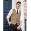 COOFANDY Men’s Business Suit Vest Slim Fit Dress Vest Wedding Waistcoat(Khaki)