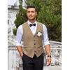 COOFANDY Men’s Business Suit Vest Slim Fit Dress Vest Wedding Waistcoat(Khaki)
