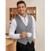 COOFANDY Men’s Business Suit Vest Slim Fit Dress Vest Wedding Waistcoat(Light Grey)