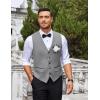 COOFANDY Men’s Business Suit Vest Slim Fit Dress Vest Wedding Waistcoat(Light Grey)