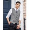COOFANDY Men’s Business Suit Vest Slim Fit Dress Vest Wedding Waistcoat(Light Grey)