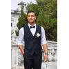 COOFANDY Men’s Business Suit Vest Slim Fit Dress Vest Wedding Waistcoat(Navy Blue)
