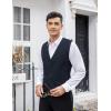 COOFANDY Men’s Business Suit Vest Slim Fit Dress Vest Wedding Waistcoat(Navy Blue)