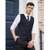 COOFANDY Men’s Business Suit Vest Slim Fit Dress Vest Wedding Waistcoat(Navy Blue)