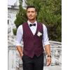 COOFANDY Men’s Business Suit Vest Slim Fit Dress Vest Wedding Waistcoat(Wine Red)