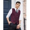 COOFANDY Men’s Business Suit Vest Slim Fit Dress Vest Wedding Waistcoat(Wine Red)