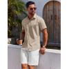 COOFANDY Men’s Button Down Shirt Short Sleeve Casual Shirt for Men Summer Business Casual Dress Shirt(Beige)